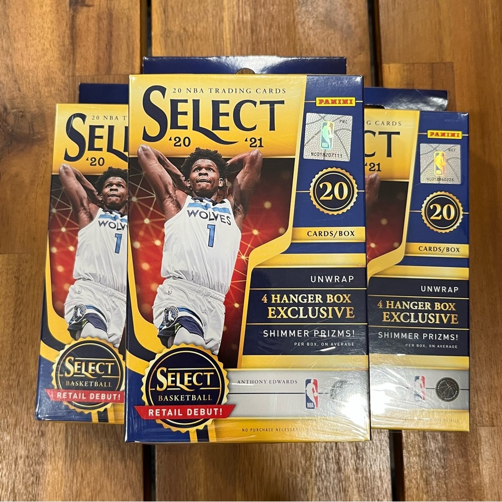 2020-2021 Panini NBA Select Hanger Box Lot of 3 Shimmer Prizms - Sealed Box
